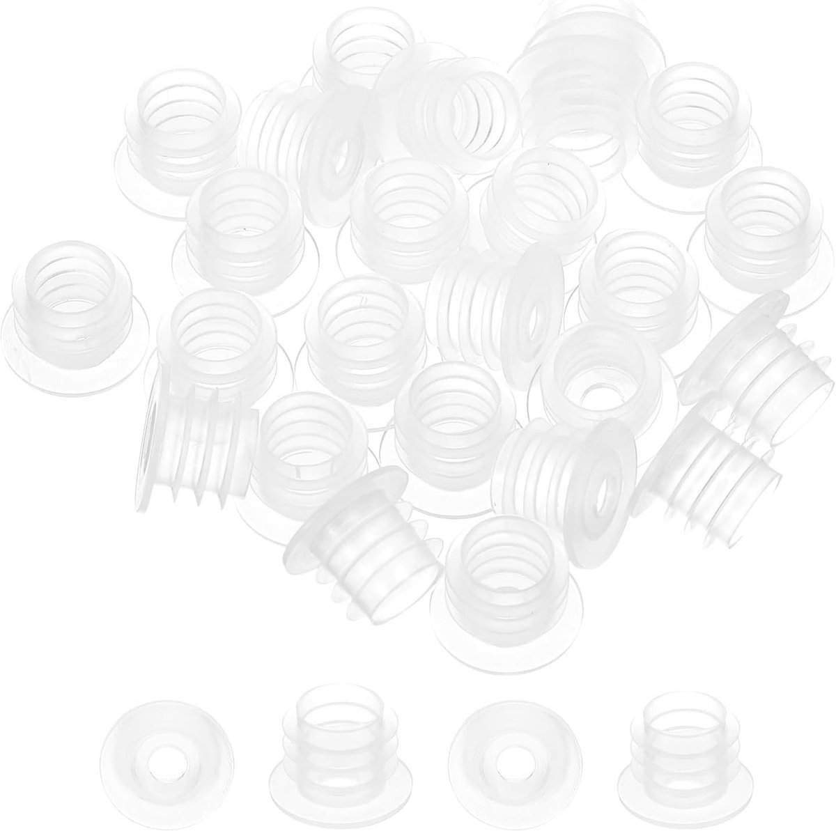 Bottle Adapter 0.45"/10mm, 25 Stuks Druk-in Flesadapter voor Oral Dispensers en Vloeistoffen, Geschikt voor Plastic en Glazen Flessen