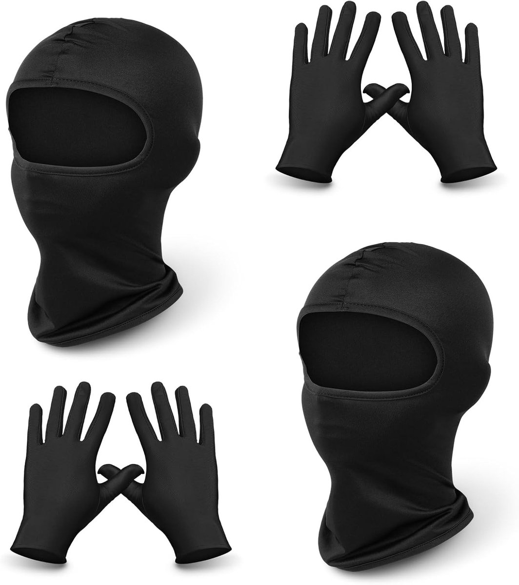 Winter Balaclava en Gezichtsmasker met Handschoenen, Ademend en Elastisch voor Skiën, Fietsen en Carnaval, 6 Stuks