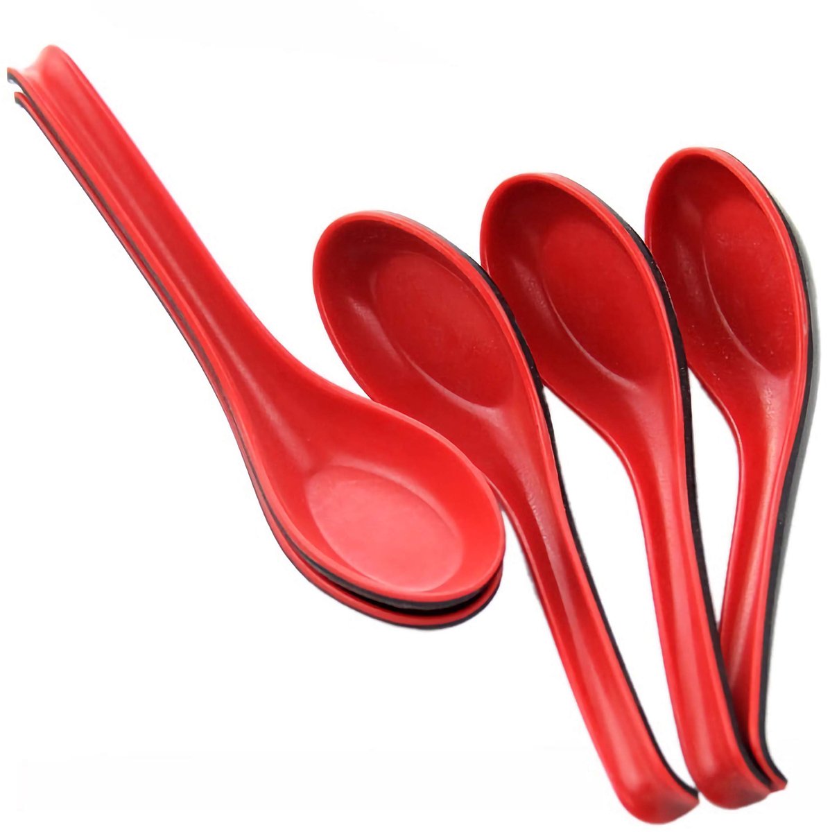 Soeplepels 5 stuks - kunststof - Chinese stijl - perfect voor rijstgerechten - ShopVlot