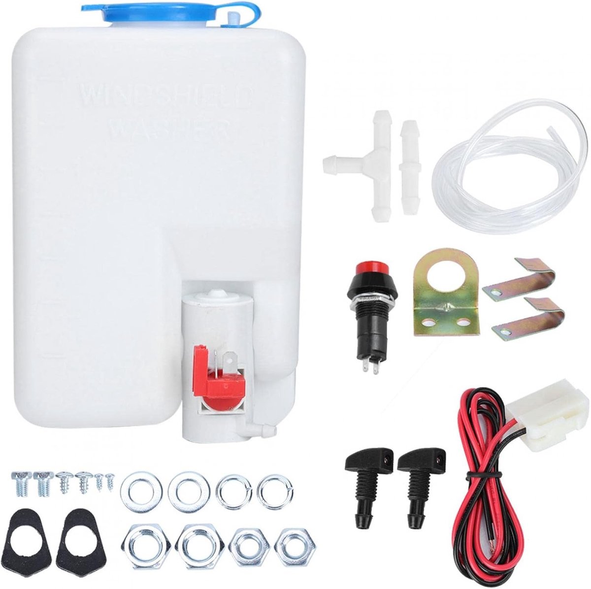 Universele Ruitensproeiervat Set met 12V Pomp, Ruitensproeiertools en Accessoires voor Auto's