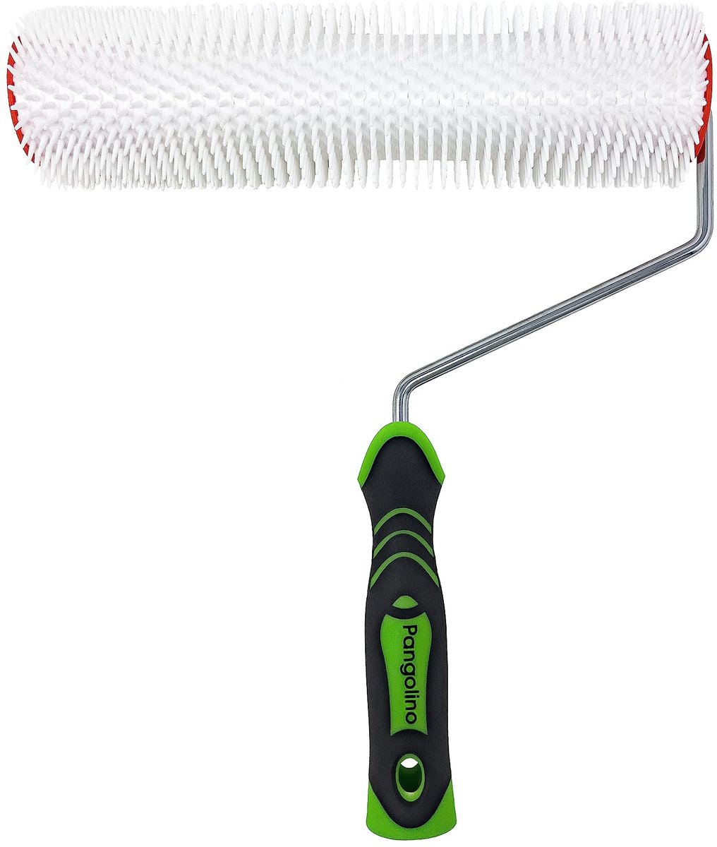 Ontluchtingsroller 25 cm - metalen beugel met één arm - spike lengte 11mm - professionele kwaliteit voor vloercoatings - ShopVlot