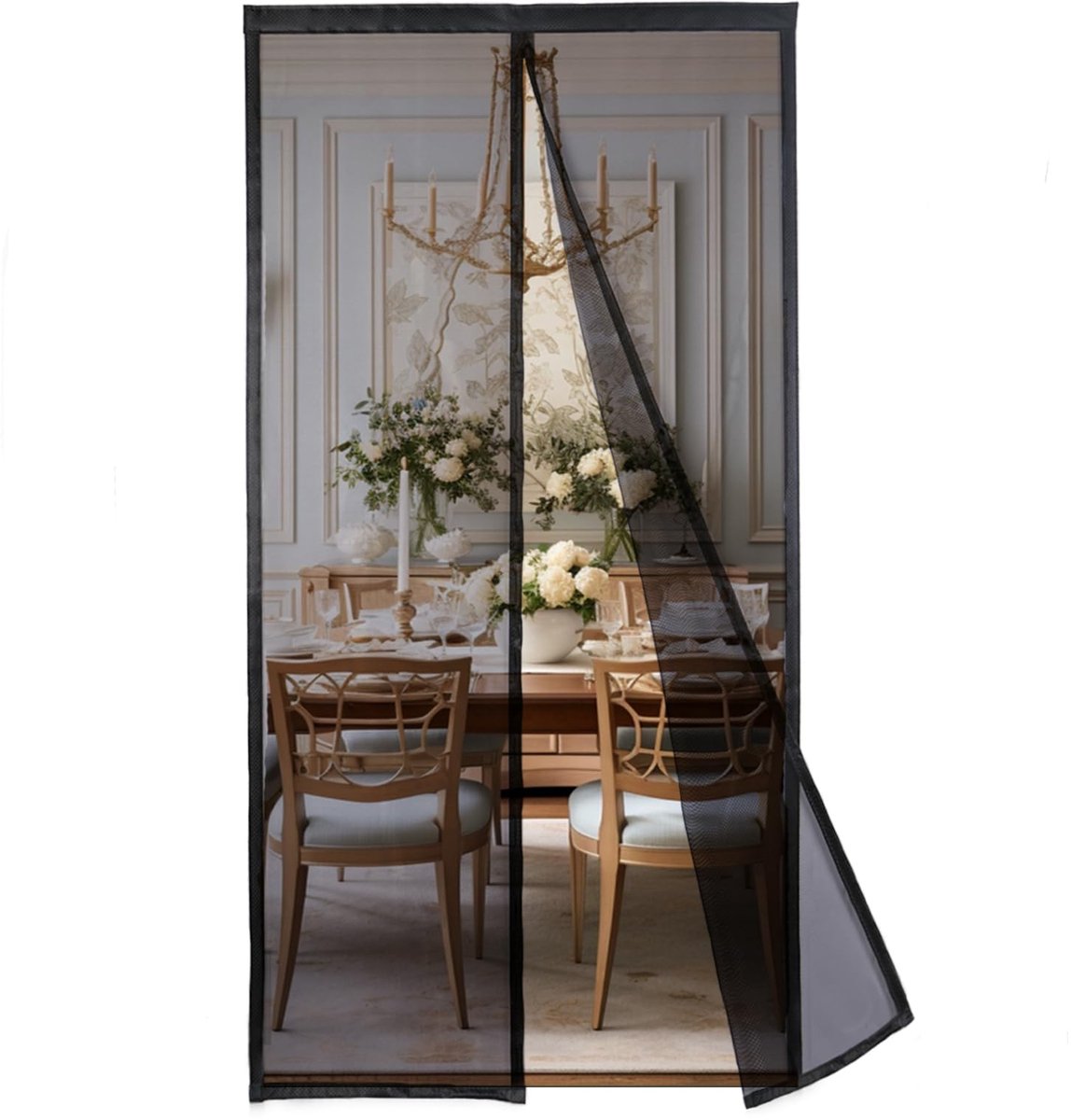 Vliegengaas venster 100 x 230 cm - zwart polyester - magnetisch - eenvoudig te bevestigen - ShopVlot