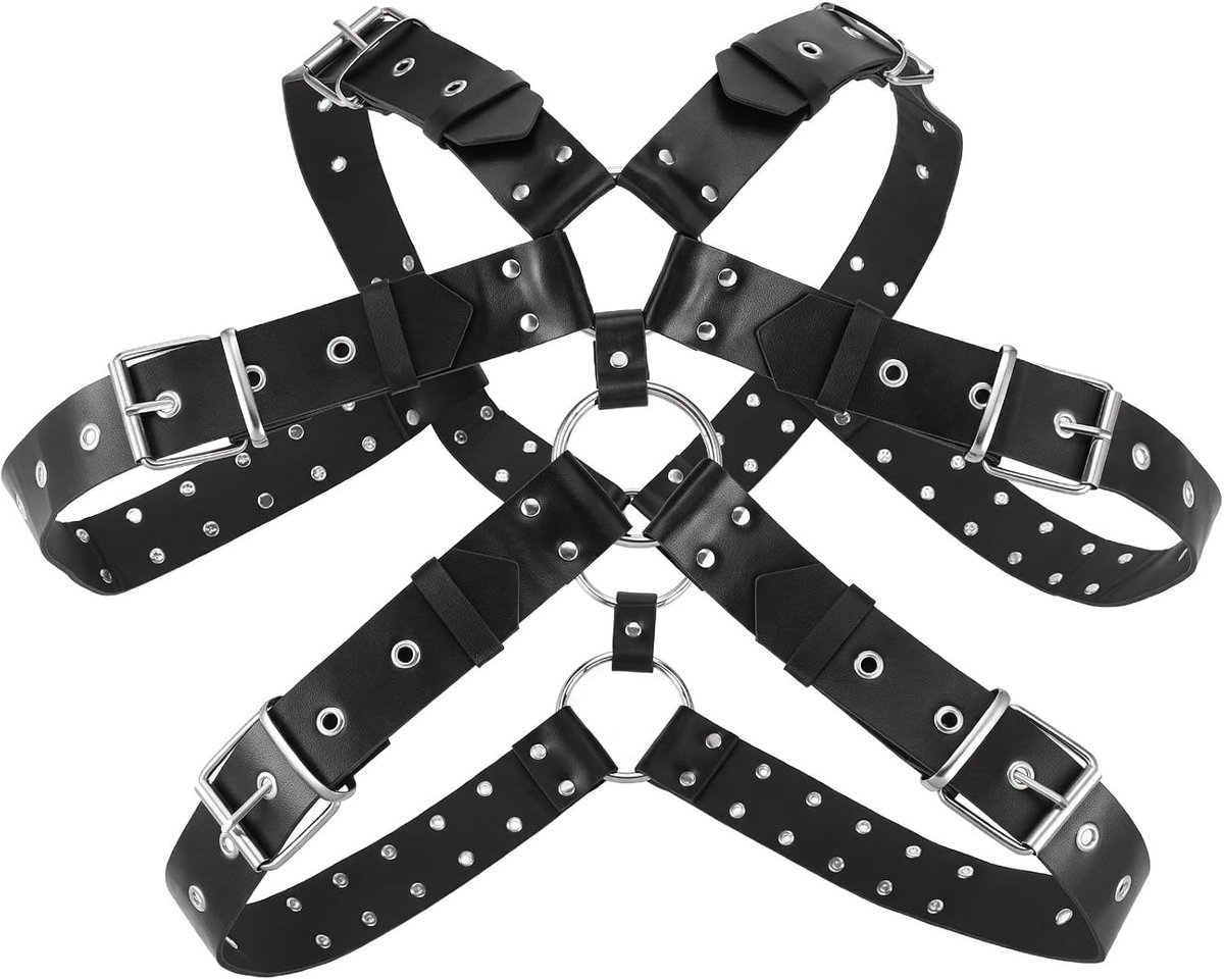 Verstelbare Borstband voor Mannen met Gesp en Ring - Ideaal voor Halloween Kostuums en Punk Stijl Accessoires