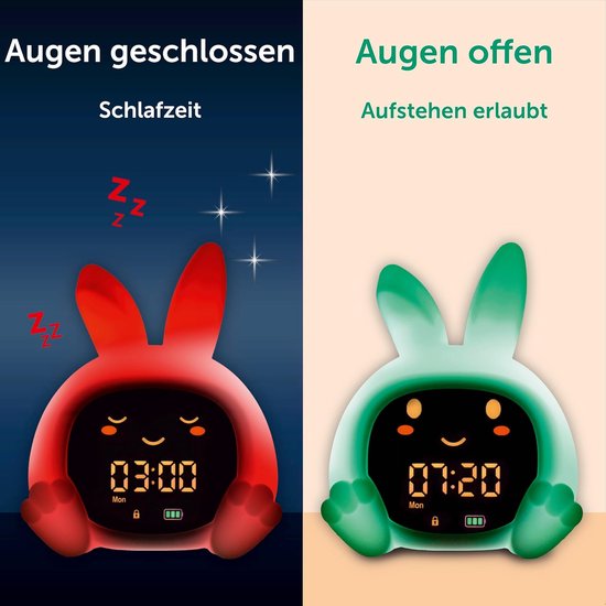 Slaaptrainer Kinderen - Nachtlamp Wekker - Gezonde Routines - Ogen Openen Sluiten - 14 x 8 x 11 cm — afbeelding 5