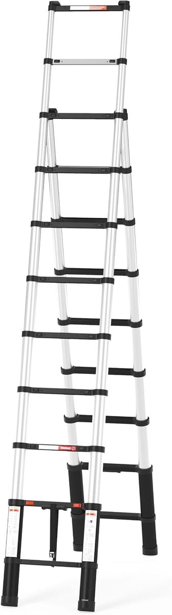 Reform Ladder - Telescopische Ladder - Veilig Werken - Soft Closing Mechanisme - 3.2 Meter - Zwart