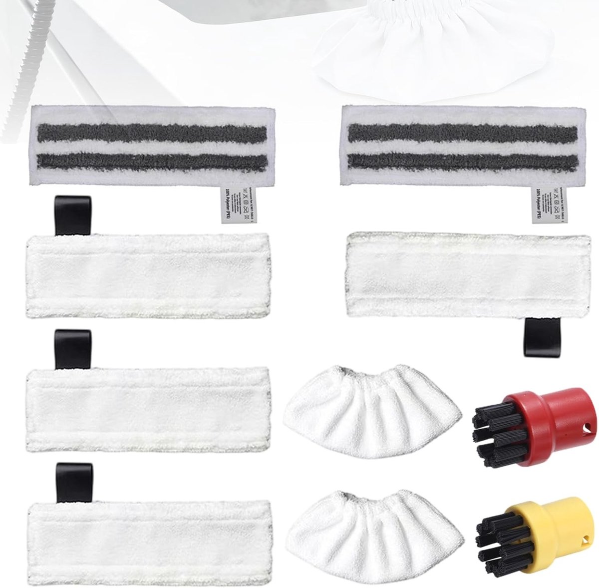 Set van 10 Stoomreiniger Accessoires voor Diverse Modellen, Vervangdoeken voor Alle Vloeren, Inclusief Handspuiters en Schuurdoeken