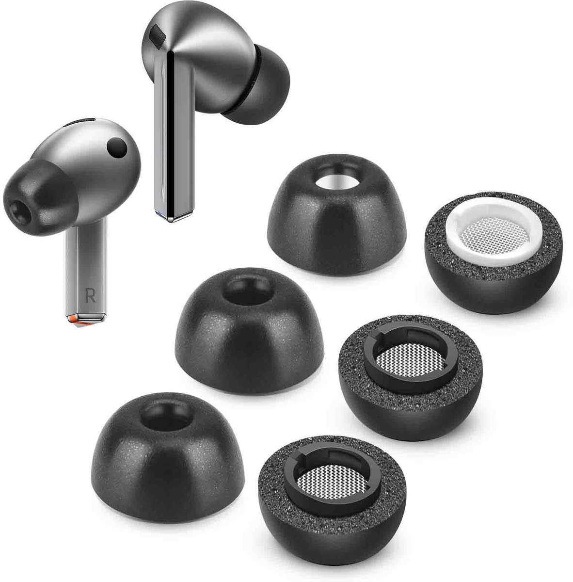 Traagschuimtips voor Samsung Galaxy Buds 3 Pro - Antislip vervangende oordopjes - Geschikt voor oplaadhoesje - ShopVlot