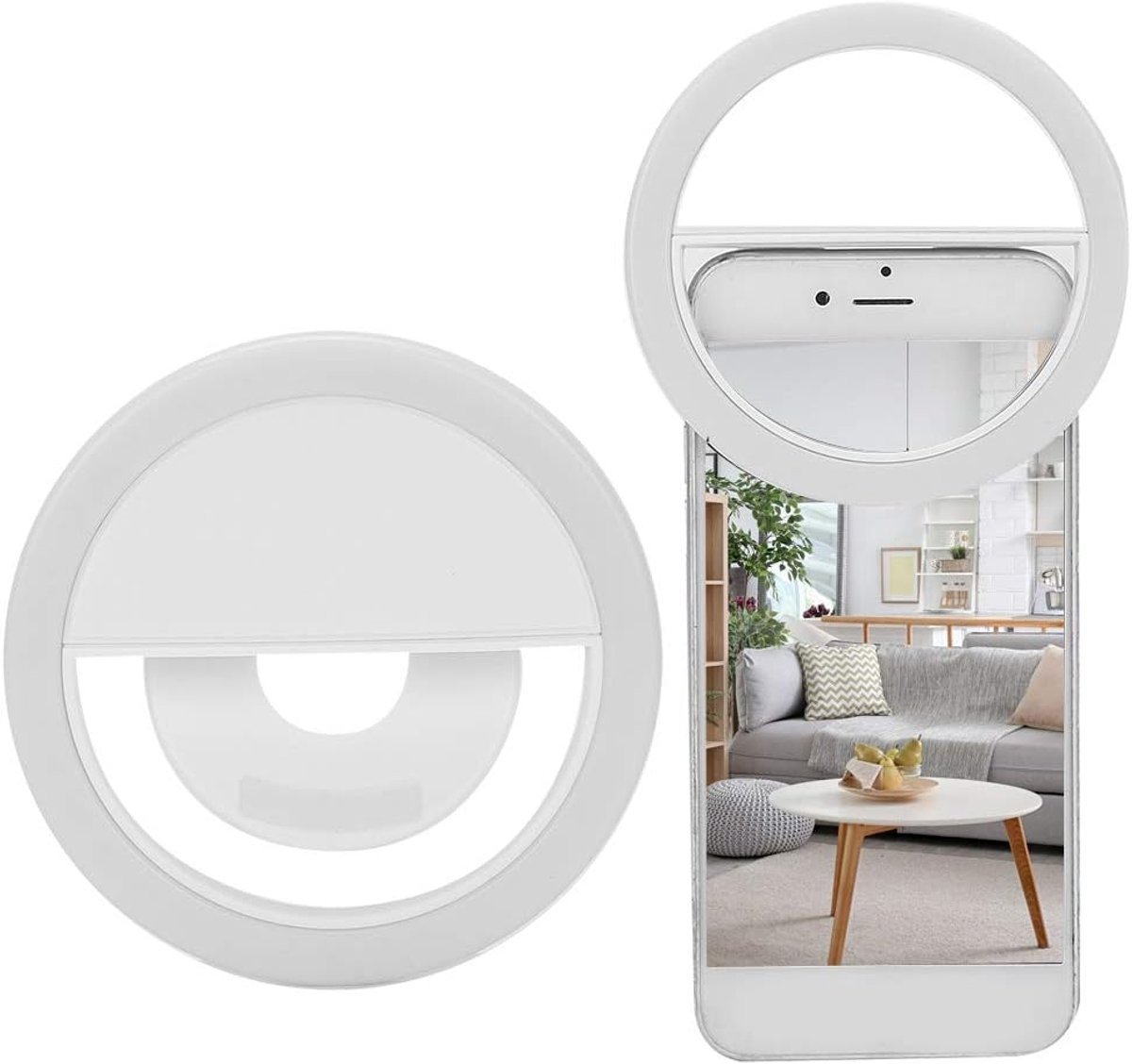 Selfie Ring Light Oplaadbare Draagbare Clip-on - 36 LED - USB Oplaadbaar - Perfect voor Make-up en Fotografie - ShopVlot