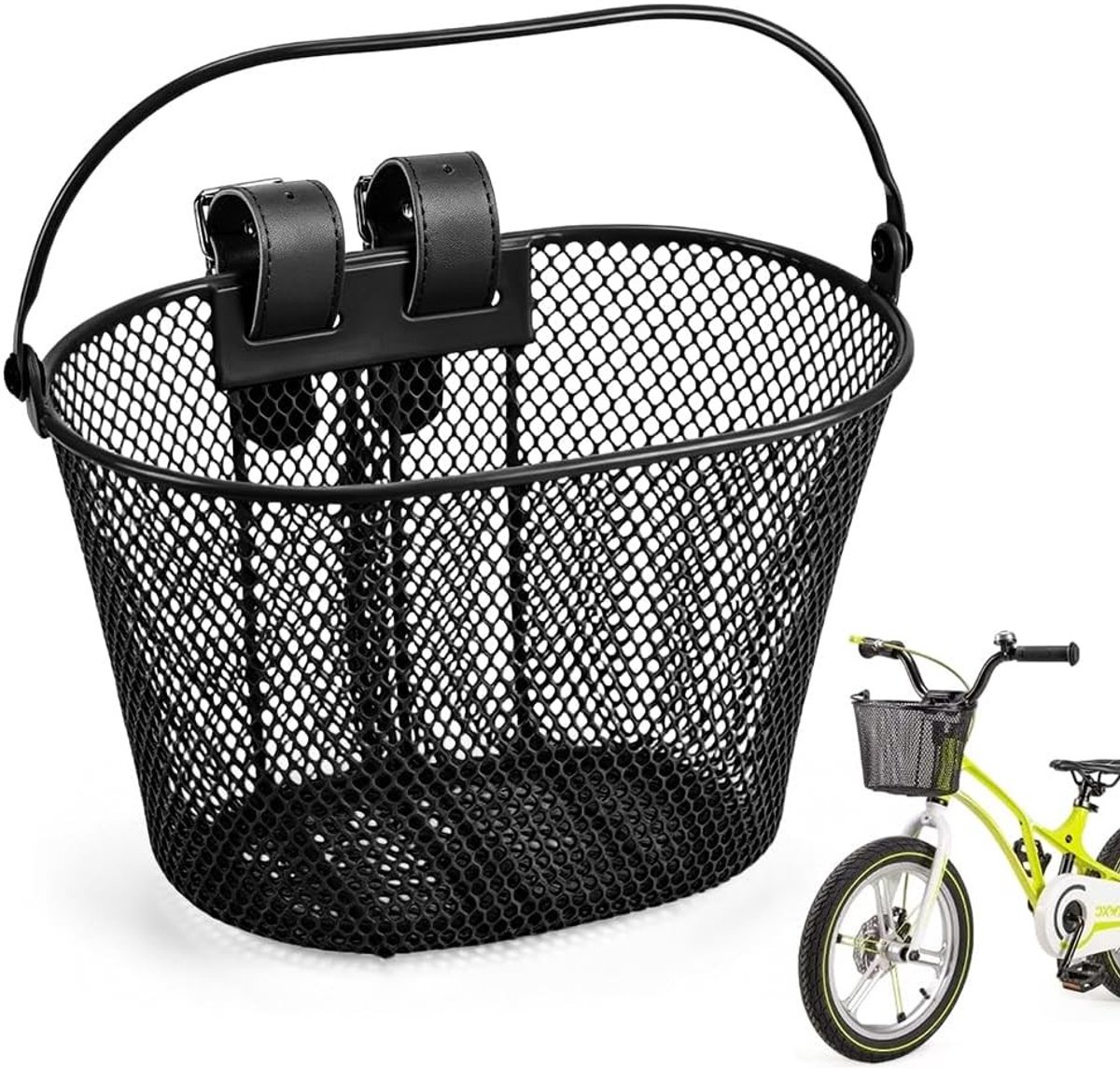 Kinderen Fietstas voor het Stuur, Waterdichte Metalen Fietmand met Afneembare Schouderband, Ideaal voor Meisjes en Jongens, 25 x 15.7 x 15.8 cm, Perfect voor Fietstochten en Boodschappen