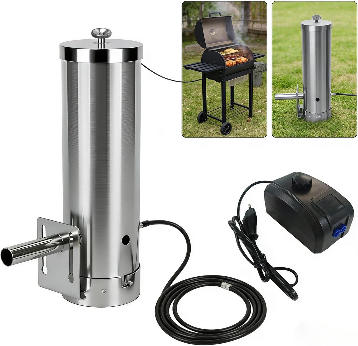 Koude Rookgenerator van RVS voor Rookovens met Pomp en Barbecue - Perfect voor Roken, Smaakversterking en Buiten koken