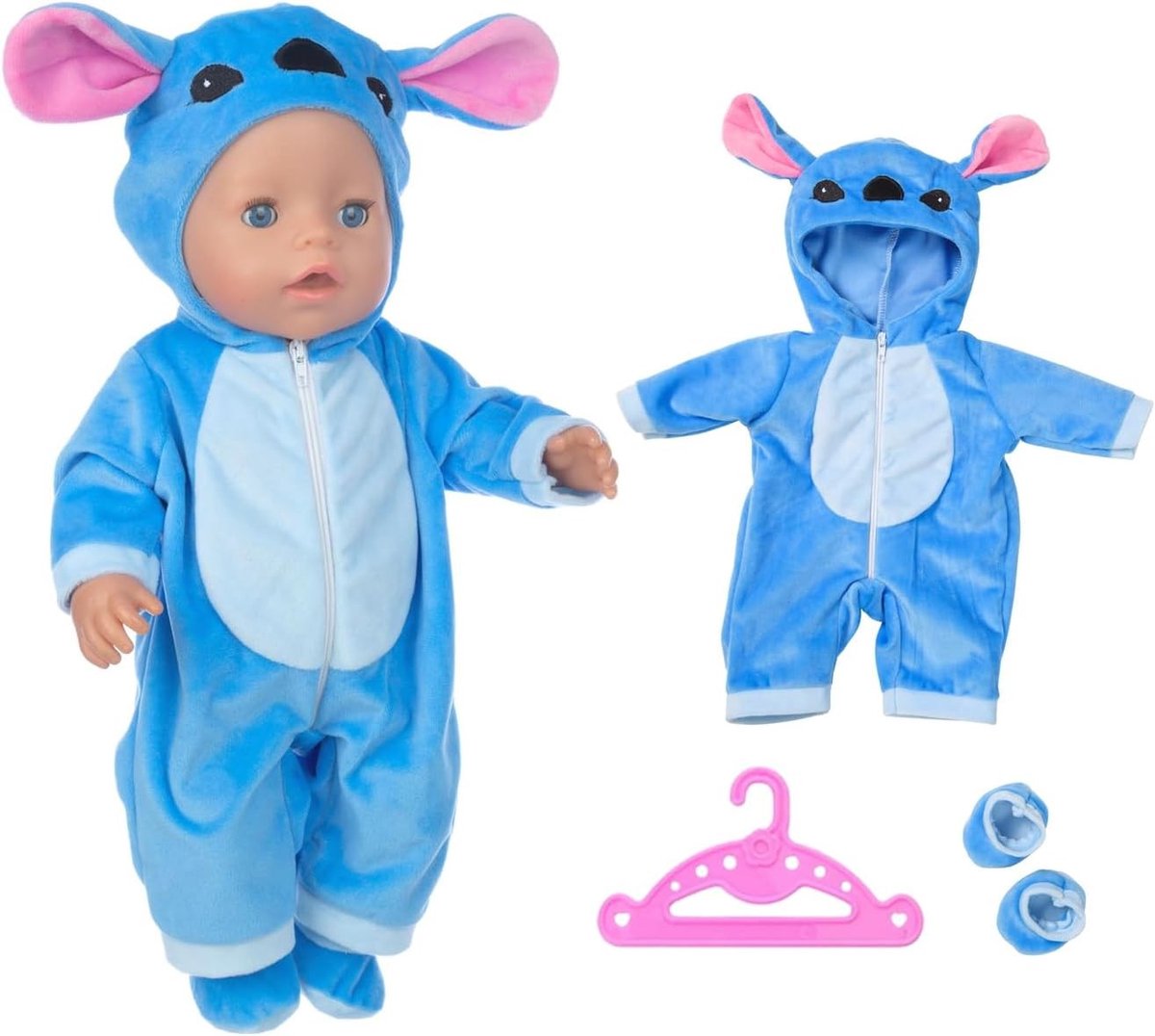 Kleding voor poppen van 35 tot 45 cm, inclusief jurken, outfits en accessoires in blauw