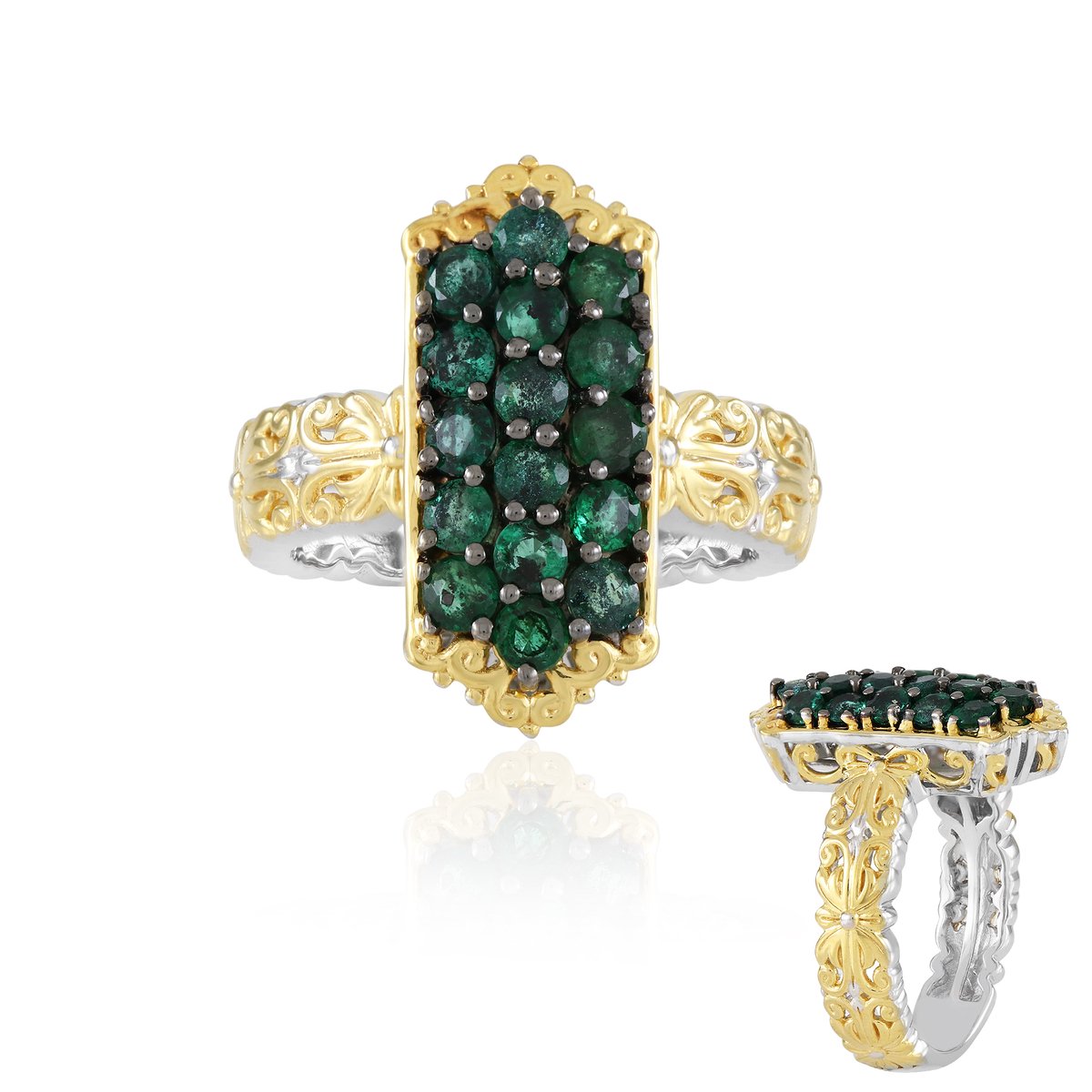 Cavill - Zilveren Ring 925 Sterling met 1,152 ct Zambia Smaragd Rond Slijpsel - Exclusieve Groene Edelsteen Ring voor Dames - Elegant & Tijdloos