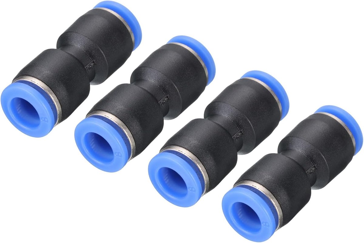 Schuifverbindingsstukken 8 mm buis OD - zwart - 4 stuks - eenvoudig te monteren - ShopVlot