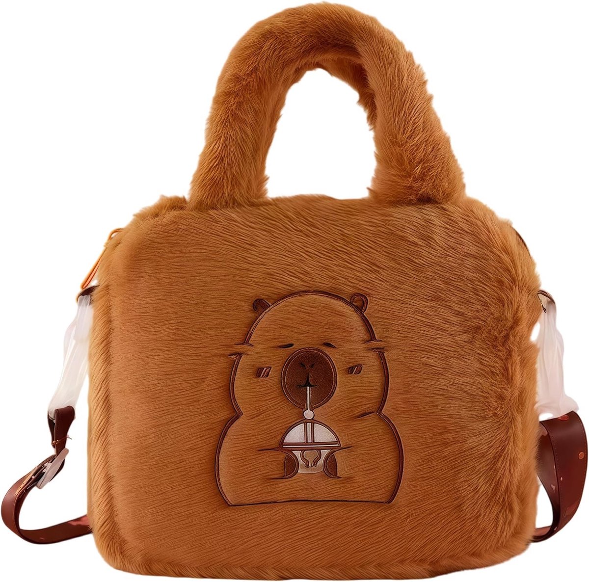 Schattige Capybara Pluche Handtas voor Vrouwen - Perfect als Schoudertas, Dierlijke Tas en Cadeau