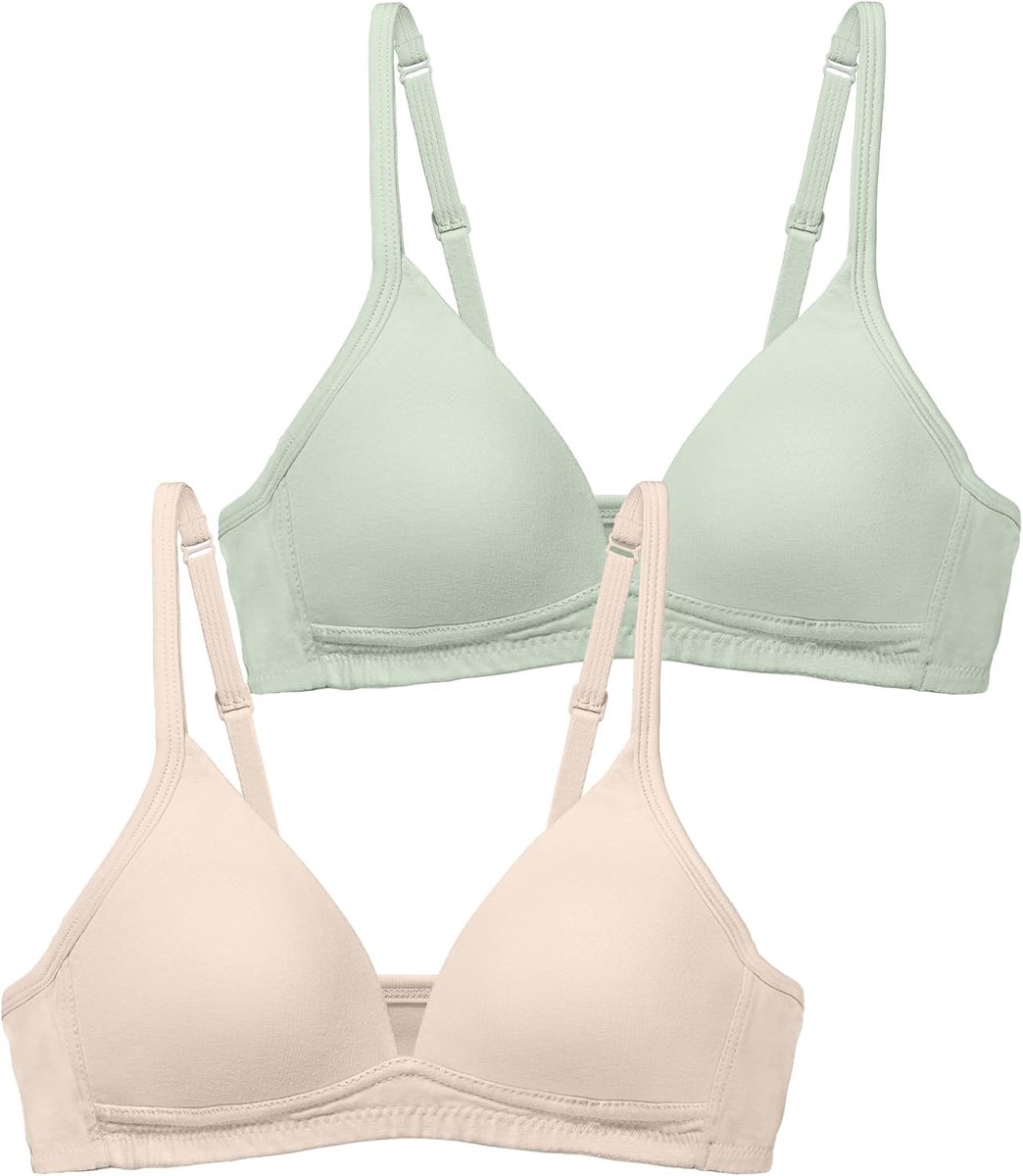 SALIA GIRL Zachte katoenen tienerbeha's met pull-on design, licht gewatteerde meisjes trainingsbeha 10-16 met stabiele - ShopVlot