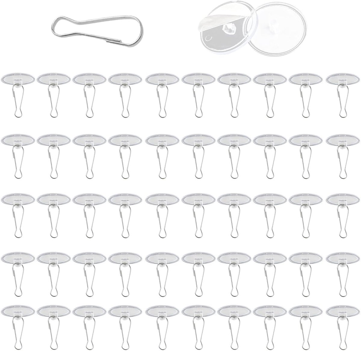 50pcs ceiling hooks, 2cm diameter, no drilling, 1.5kg load capacity, easy to install and remove, self-adhesive hooks - ShopVlot