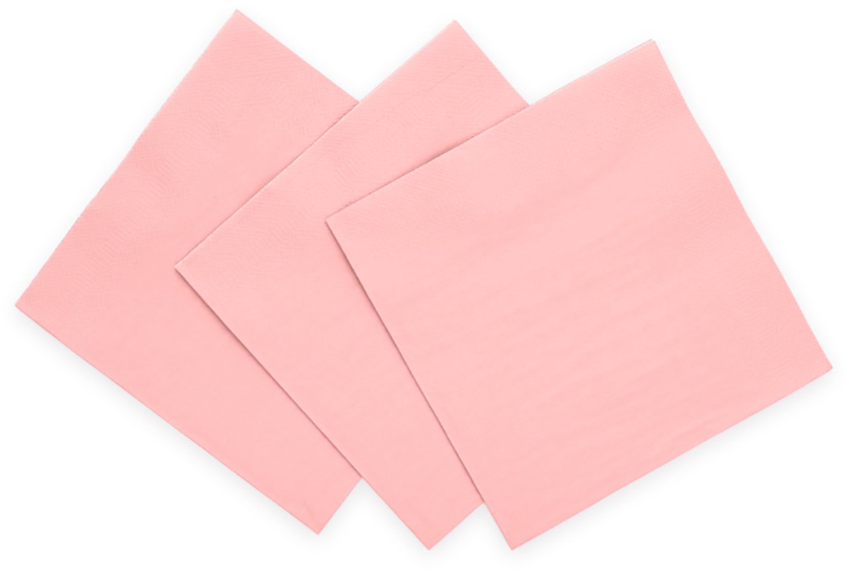 20x Papieren Lunch servetten 33x33cm 3-laags FSC - Roze - Feestartikelen