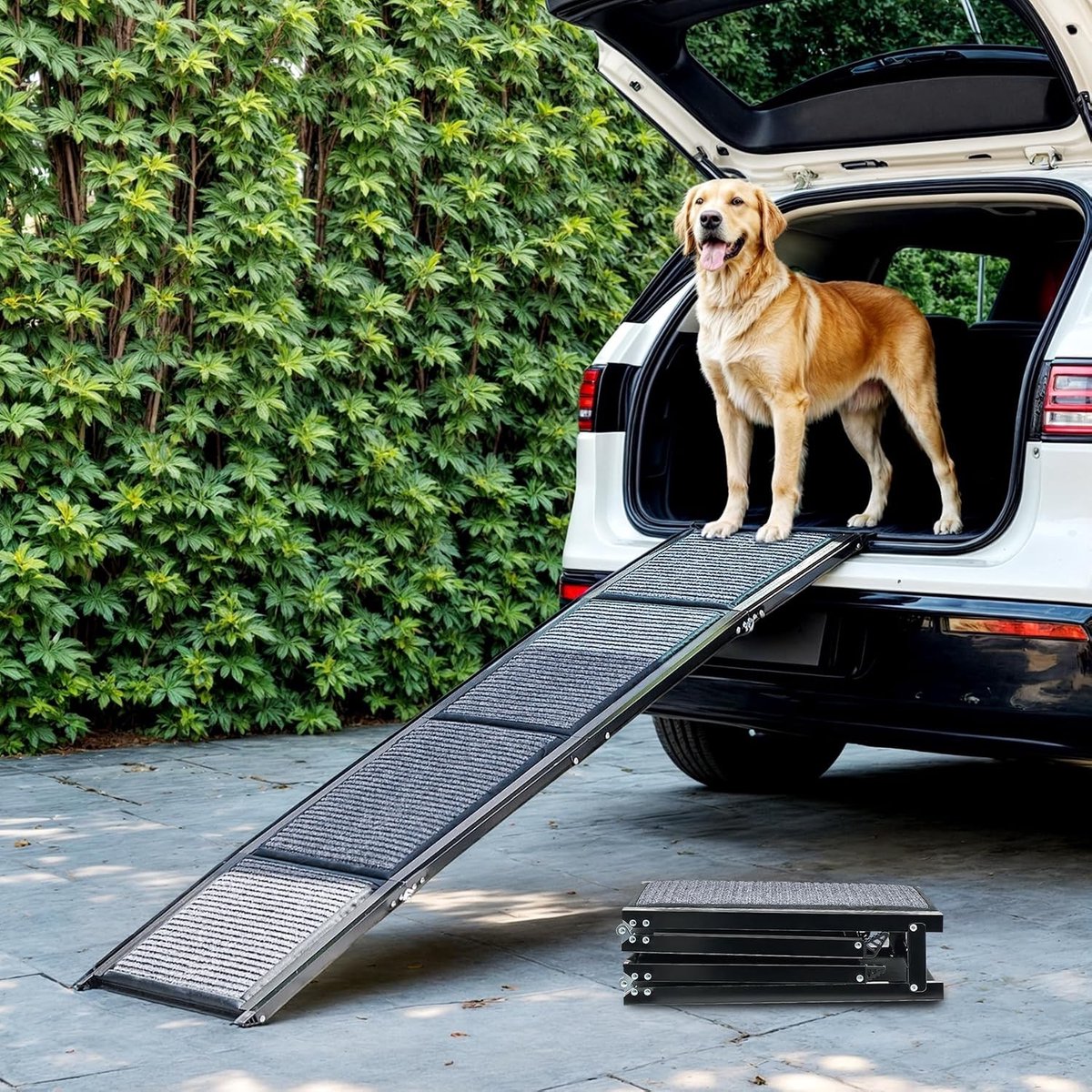 Hondenhelling voor Grote Honden tot 90 kg, Antislip Oppervlak, Draagbare Trap voor Auto, SUV en Sofa, Geschikt voor Binnen en Buiten