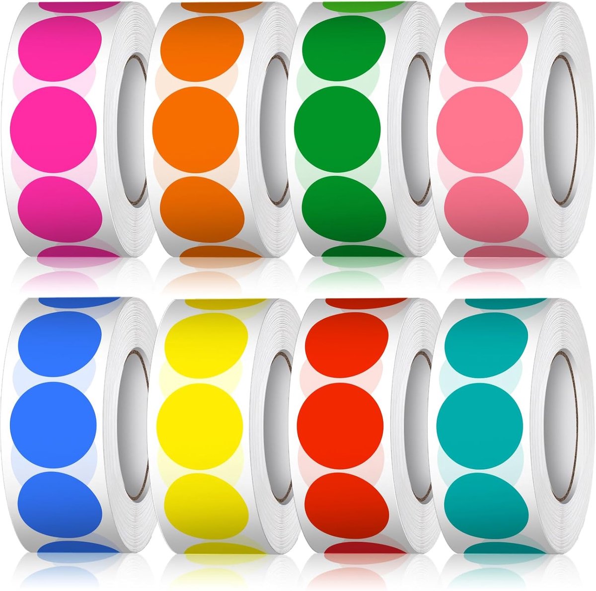 Plakpunten 20 mm - kleurrijke ronde stickers - 4000 stuks - ideaal voor markeren - ShopVlot