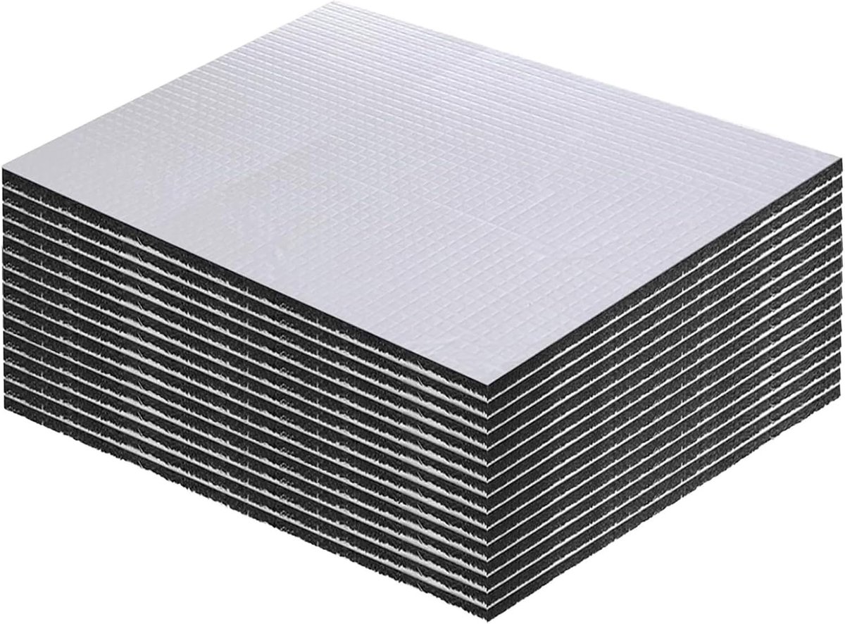 15 stuks zelfklevende anti-dreunmatten voor auto, 40 x 25 cm, 5 mm dik, geluidsisolatie en waterdicht, ideaal voor motorkap en interieurisolatie