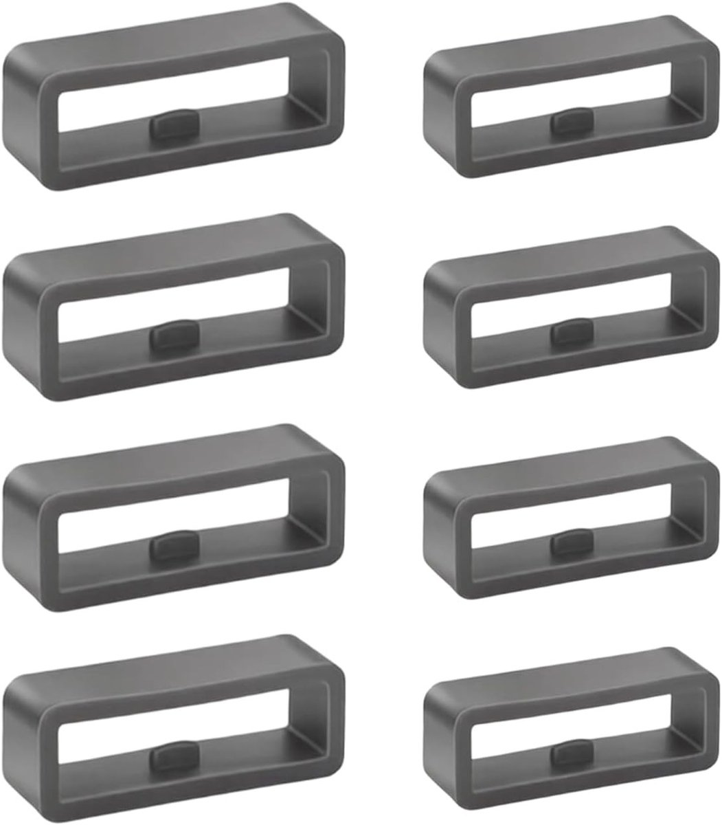 Horlogebandjes set van 8, siliconen horlogebandhouder met bevestigingsringen, accessoires voor 20/22 mm horloges, vervangende bandjes en bevestiging