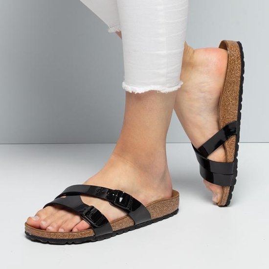 birkenstock yao black patent