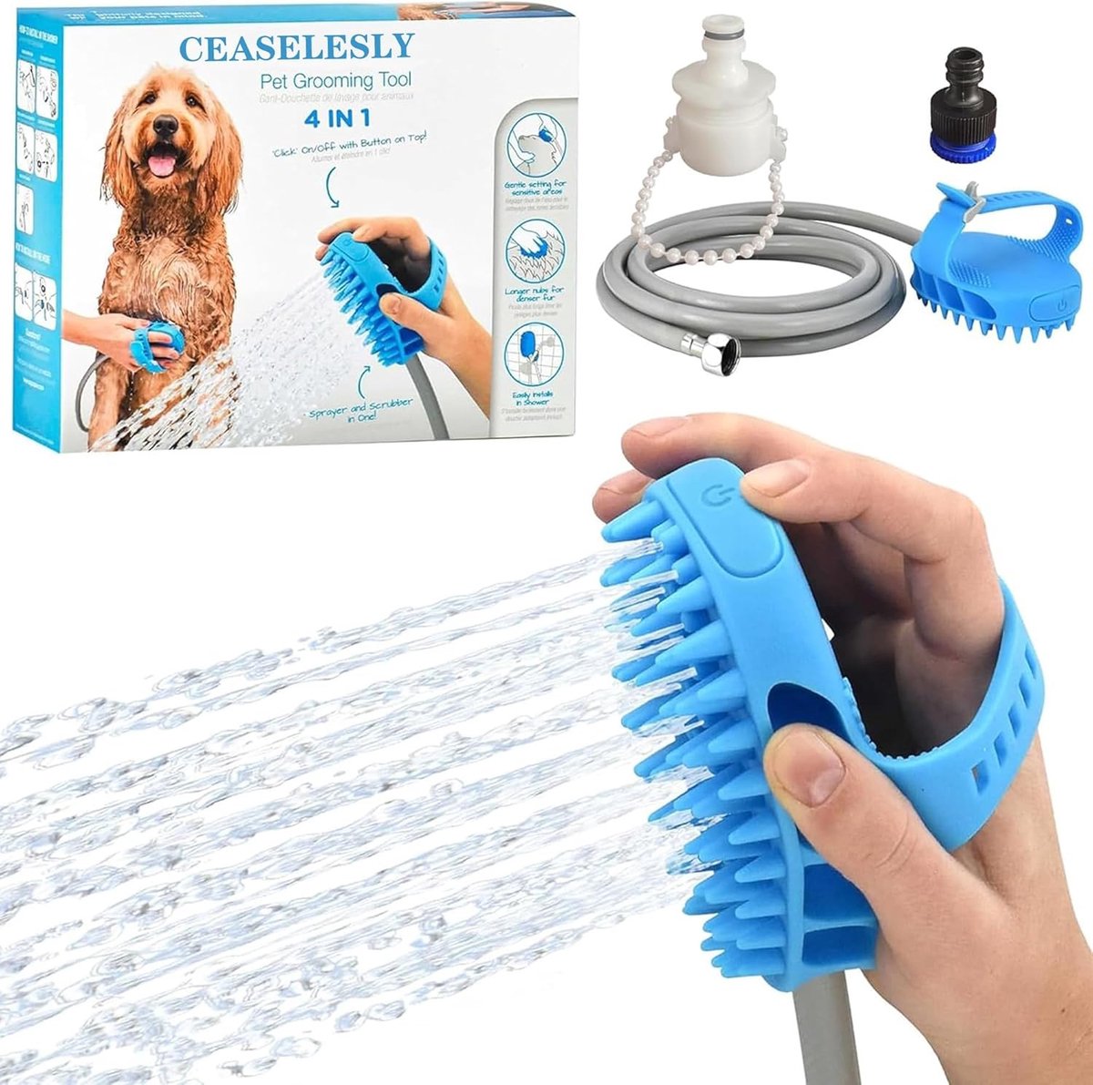 Doucheset voor honden - Ideale hondenverzorging met handige accessoires voor een schone vacht en gemak