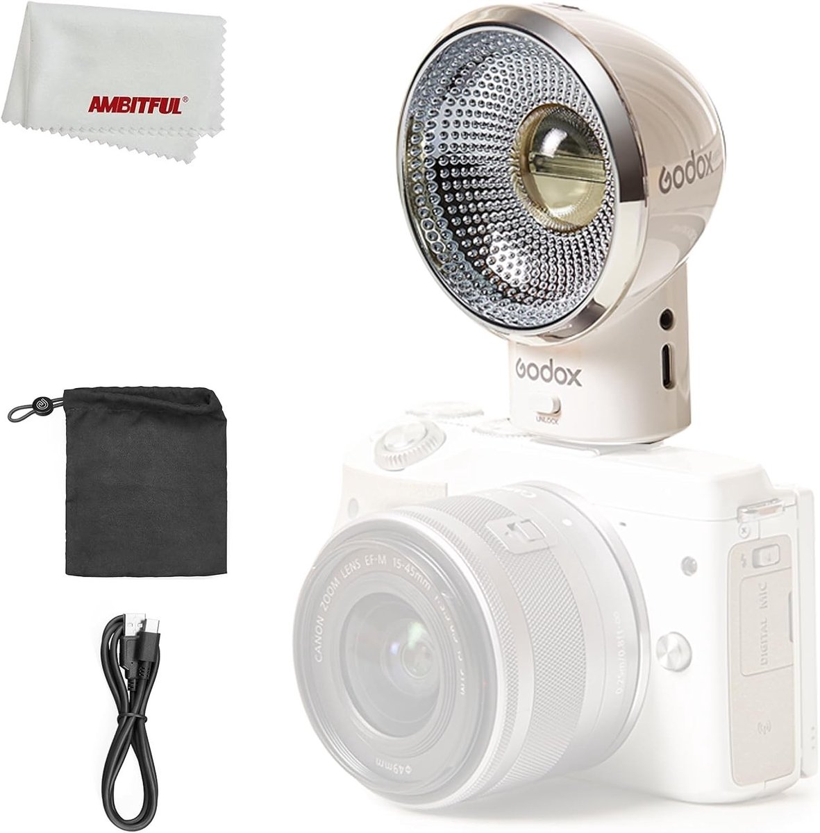 Retro Flitser voor Canon, Sony, Leica, Fuji en Panasonic - Draagbare Microsingle Digitale Camera Accessoire voor Creatieve Fotografie