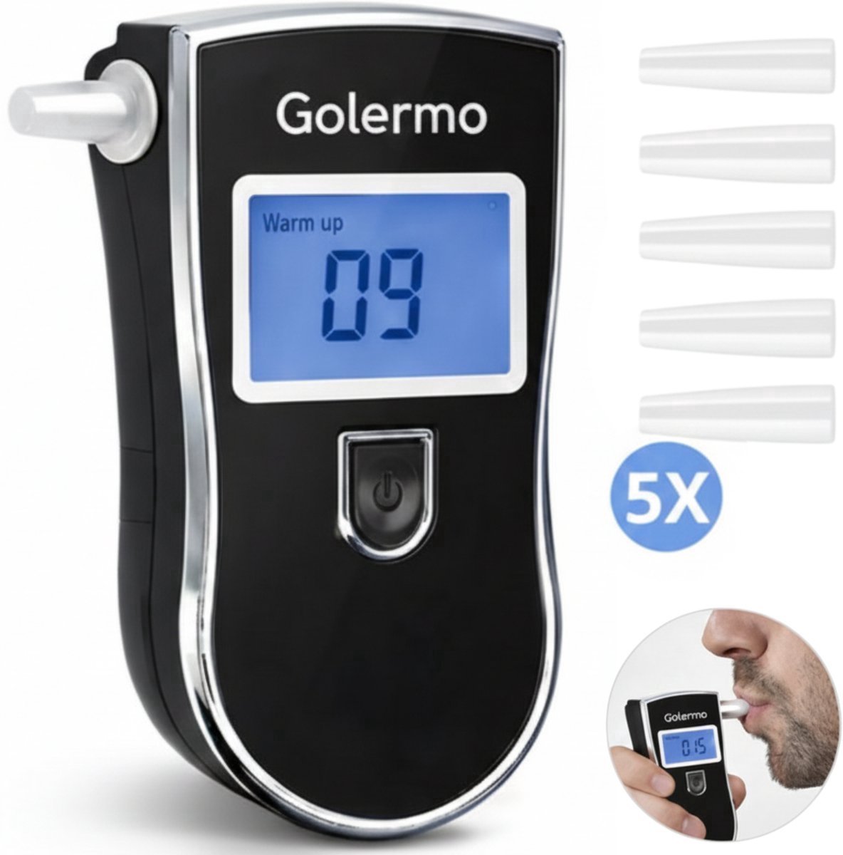 Digitale Alcoholtester - Professioneel LCD Scherm - Geluidsmelding - Promille Testanalyse - Ademanalyse Test