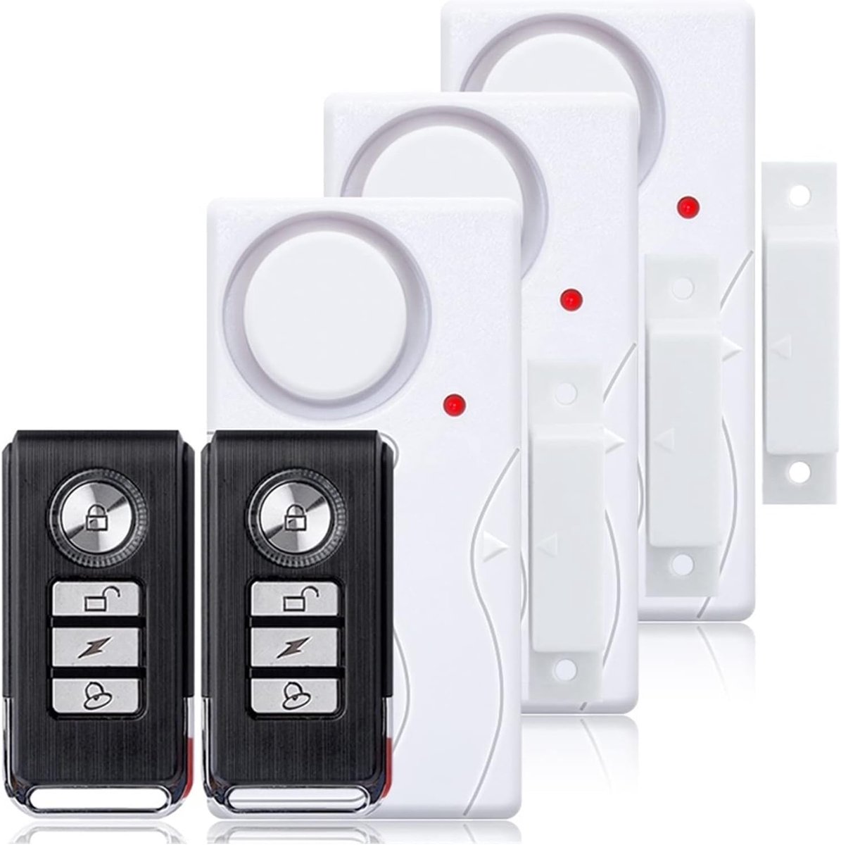 Deur Sensor Alarm - Raam Beveiliging - Huis Beveiligen - Draadloze Bediening - 105dB Sirene - Zwart