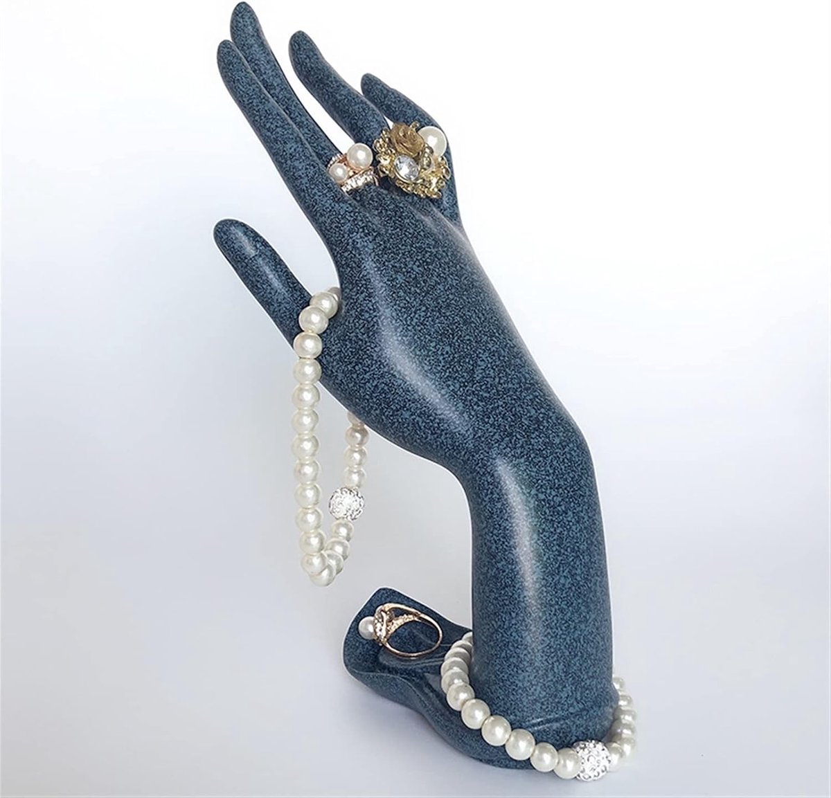 Sieraden Stand - Handhouder Display - Sieraden Presenteren - Stijlvolle Harsvorm - 1 Unit - Blauw