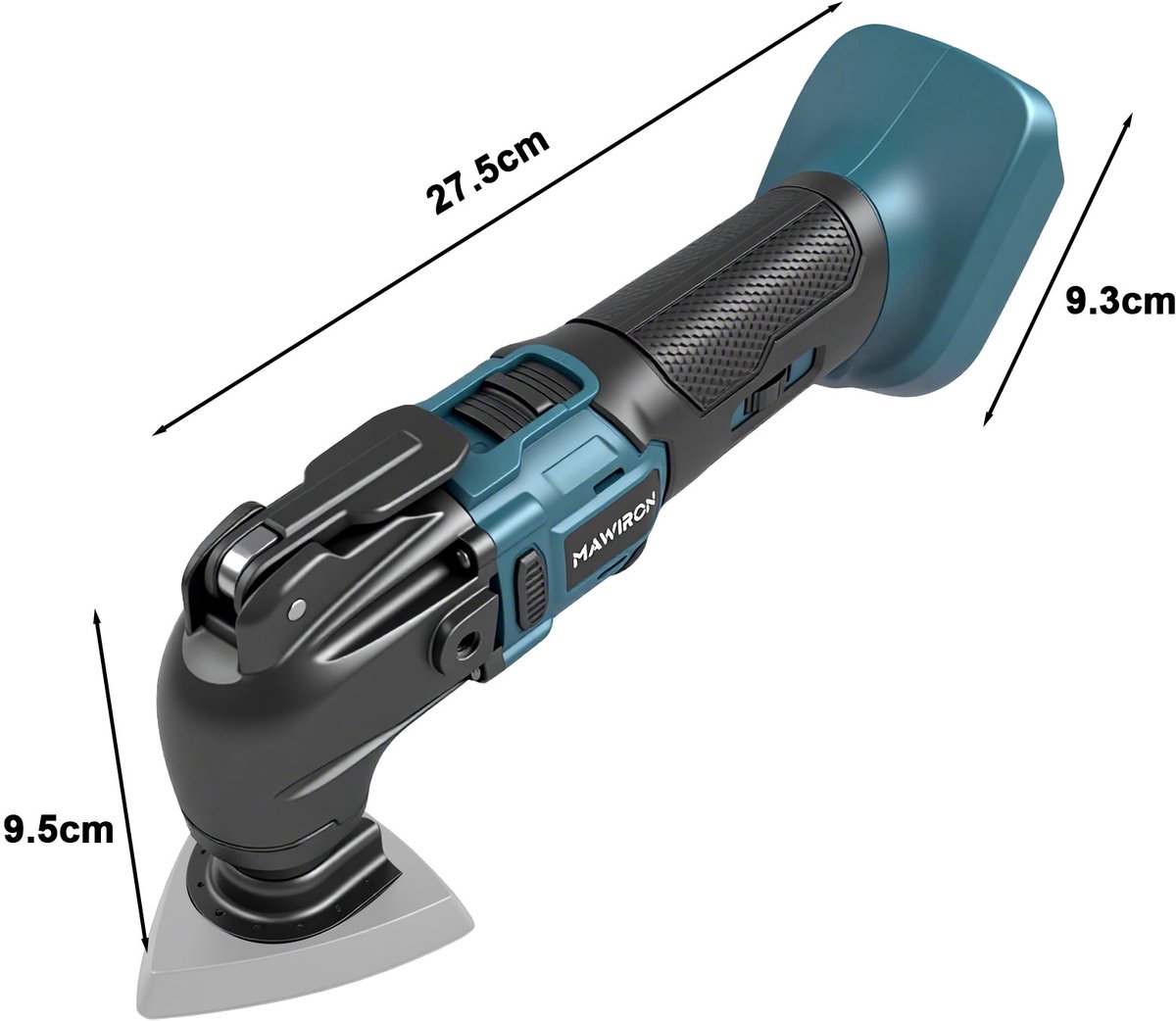 Borstelloze Oscillatie Multitool / Oscillerende Zaag / Schuurmachine – 20V 1.5Ah (2 accu's + lader) – Met 8 accessoires: zagen, schrapers, schuurvellen & schijven – Voor schuren, zagen, schrapen & snijden – Incl. opbergtas thumbnail 3
