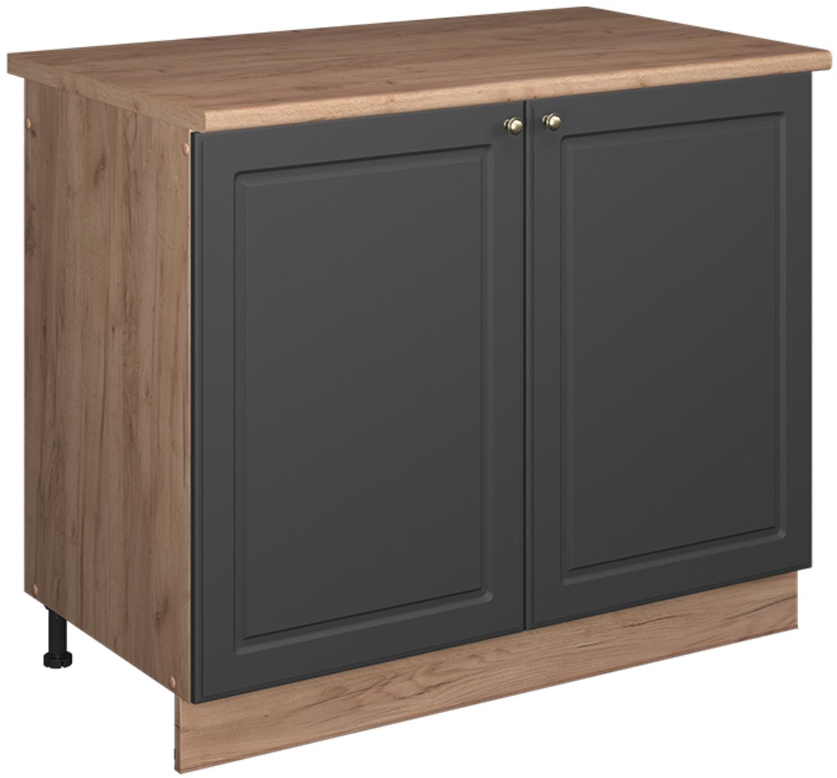 Vicco Wastafelkast Fame-Line, Anthrazit-Gold Landhaus/Goudkleurig Eiken, 100 cm, WB Eik