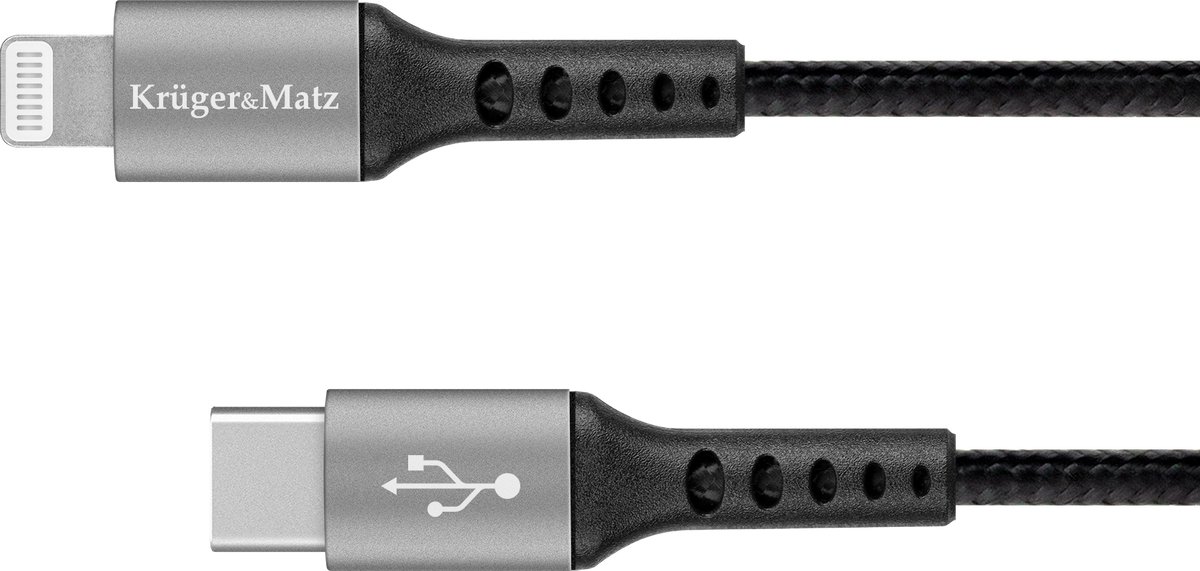 Krüger & Matz - USB-C naar Lightning Kabel - 1m - MFi-gecertificeerd - Snelladen