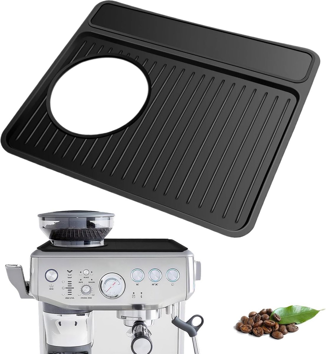 Koffie Tampmat - Tampstation Onderlegger - Koffie Bereiden - Antislip en Krasvast - 235 x 280 mm - Zwart