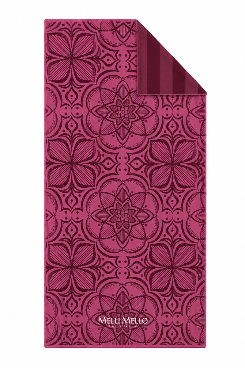 Melli Mello | Floral Mandala | Strandlaken 90x180cm | Gewafeld Microvezel | Dubbelzijdige Print | Sneldrogend