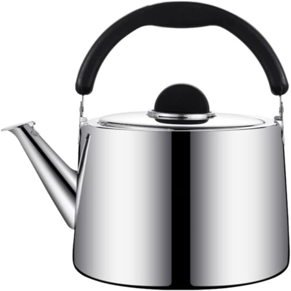Waterkoker Roestvrijstaal - Theepot Fornuis - Thee Zetten - Veiligheidsfluitje - 5 Liter - Zilver