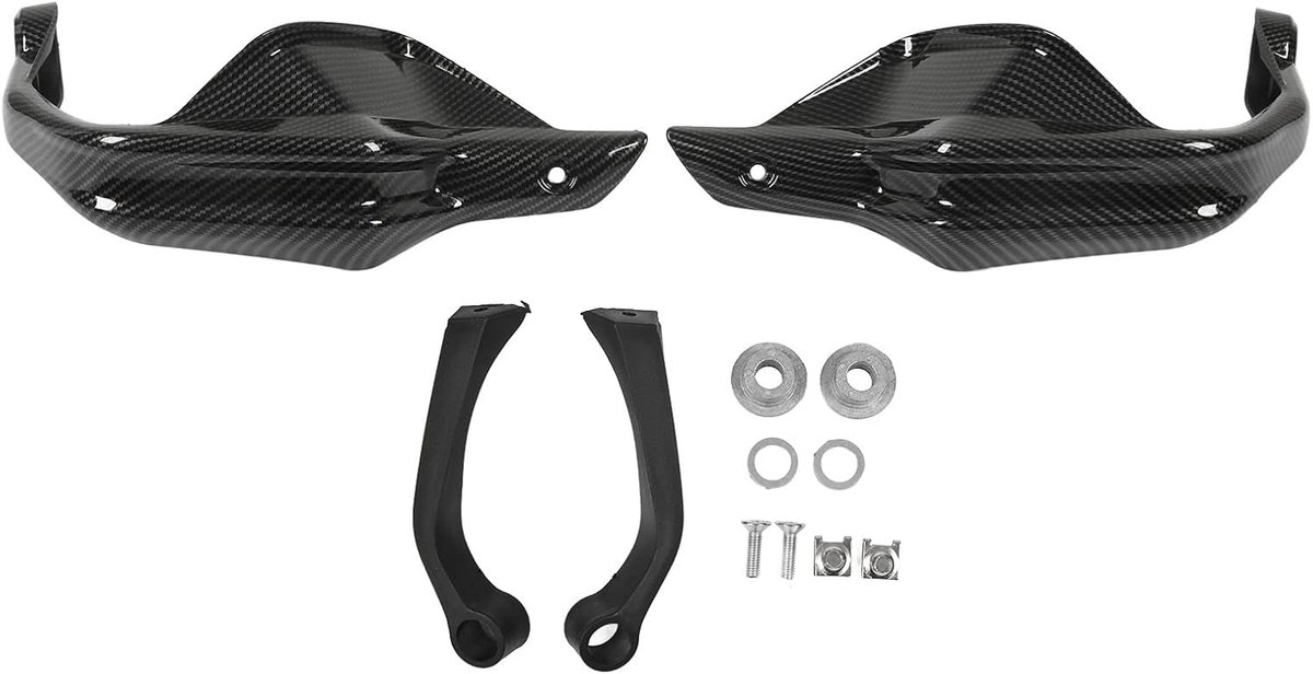 Motor Handkappen - Stuur Protectors - Bescherming Tijdens Rijden - Koolstofvezel Stijl - Set van 2 - Zwart