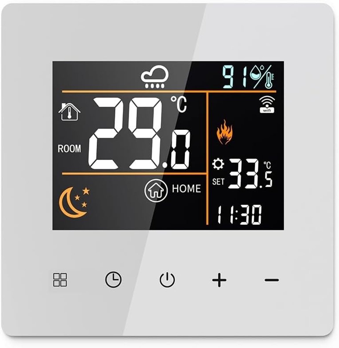 Slimme Thermostaat - Temperatuurregelaar Verwarming - Energie Besparen - App Bediening - 10 x 10 x 6 cm - Wit