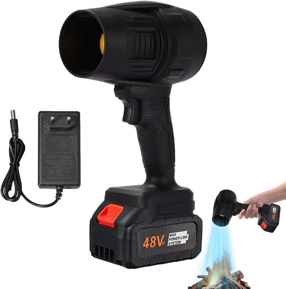 Draadloze Ventilator - Persluchtblazer Turbine - Auto Interieur Reinigen - Variabele Luchtstroom Focus - 25.7 x 17.7 x 14.1 cm