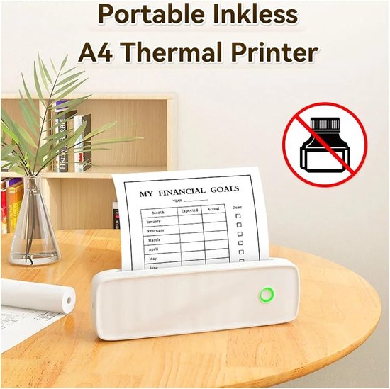 Inktloze Thermische Printer - Draagbare A4 Printer - Snel Labels ...