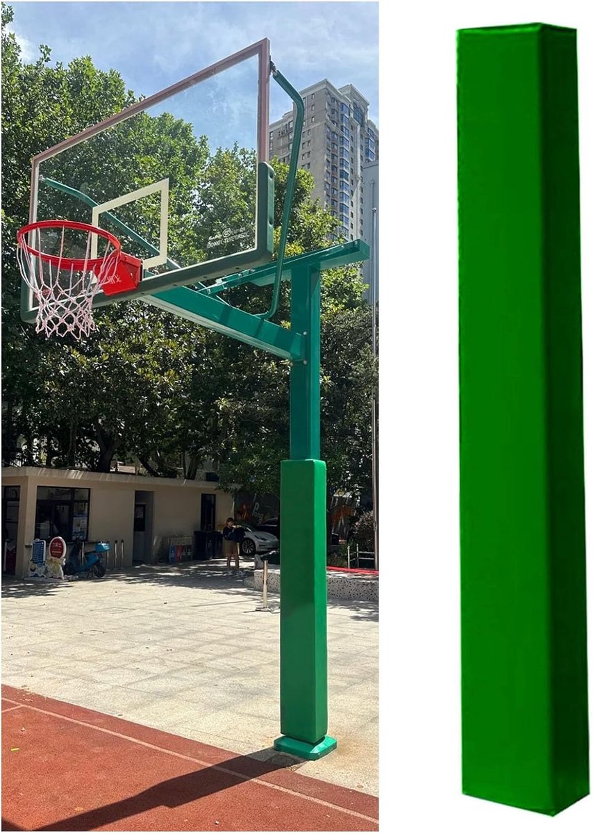 Paalkussen Basketbal - Stokbeschermer - Veiligheid Verhogend - Schokabsorberend Schuim - 90-180 cm - Zwart