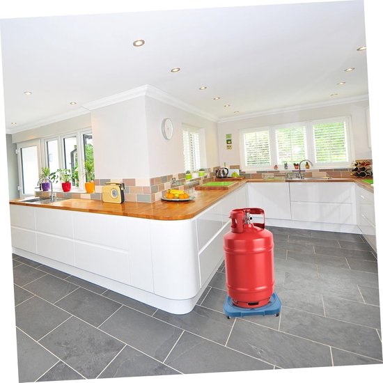 Gas Tank Rack - Mobiele Basis - Flessen Verplaatsen - Versterkt Ontwerp - 31 x 31 cm - Blauw — afbeelding 5