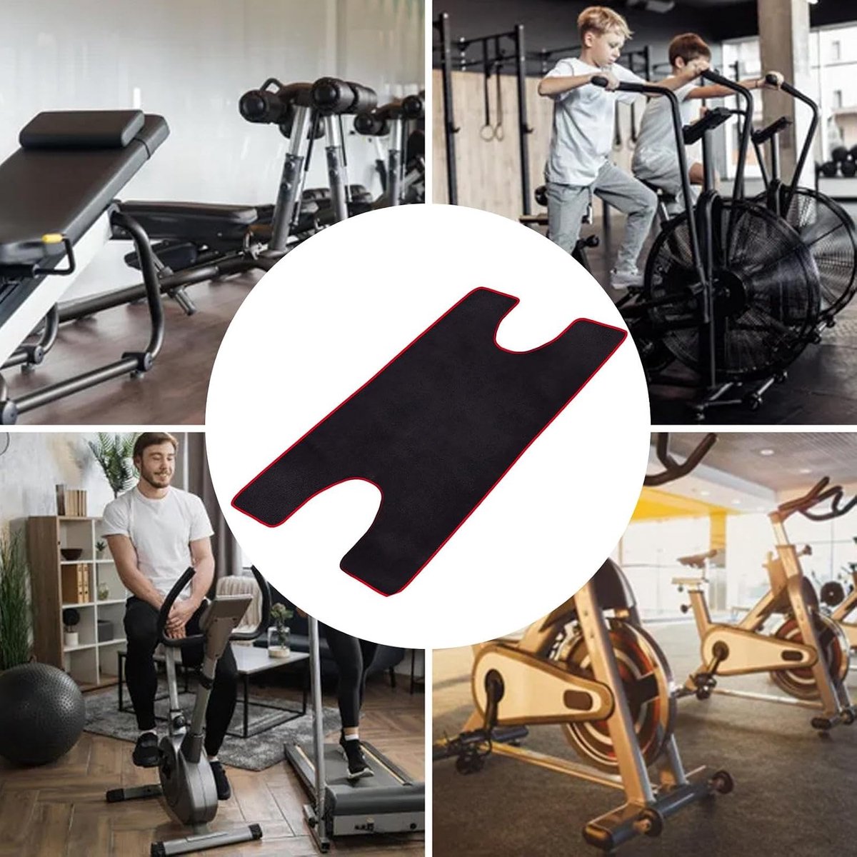 Fietsmat - Hometrainer Tapijt - Thuis Sporten - Waterabsorberend Ontwerp - 138 x 68 cm - Zwart