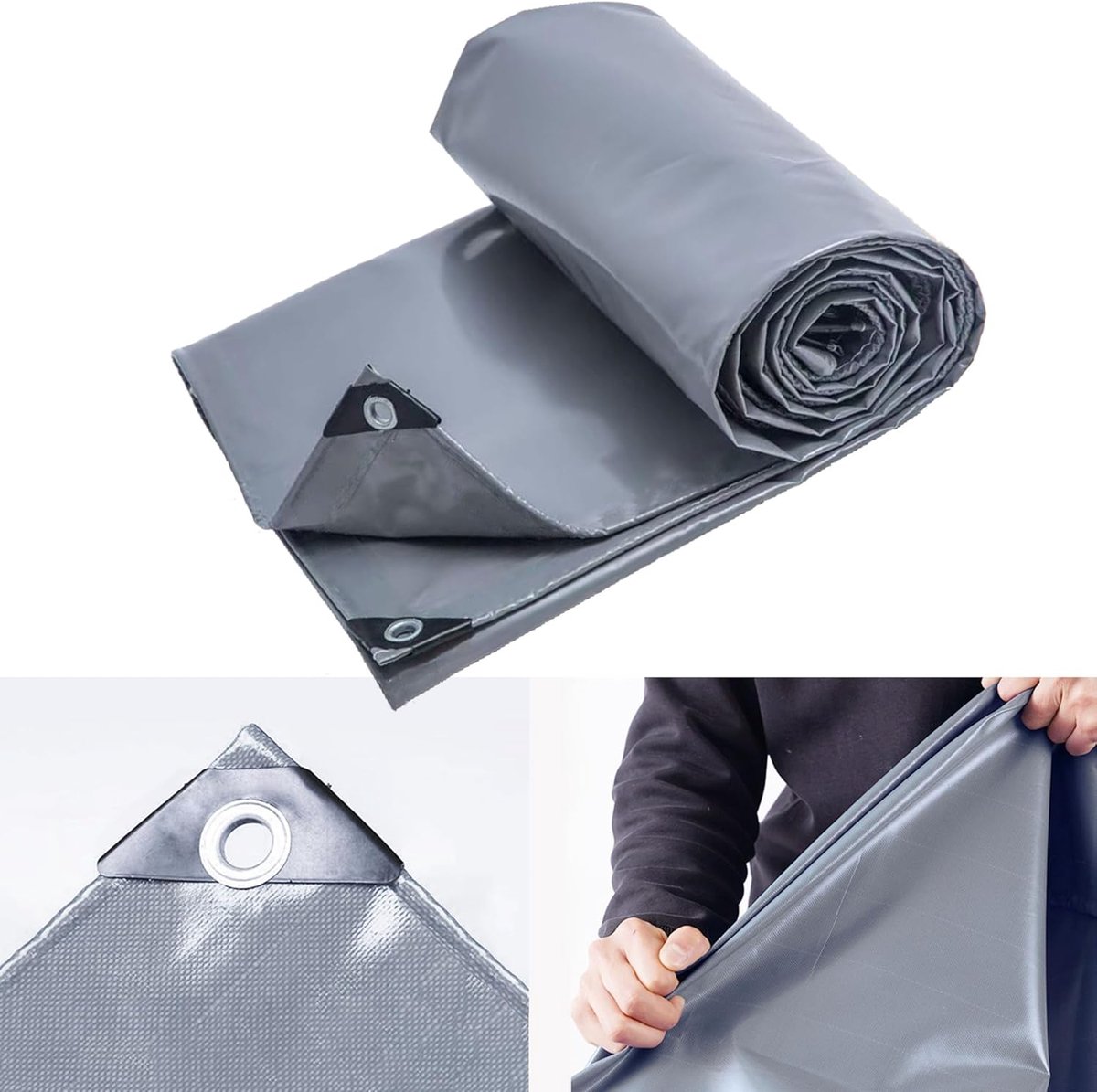 Waterdicht Dekzeil - Zeilhoes Cover - Bescherming Buiten - Scheurvast PVC - 1x21.5 m - Grijs