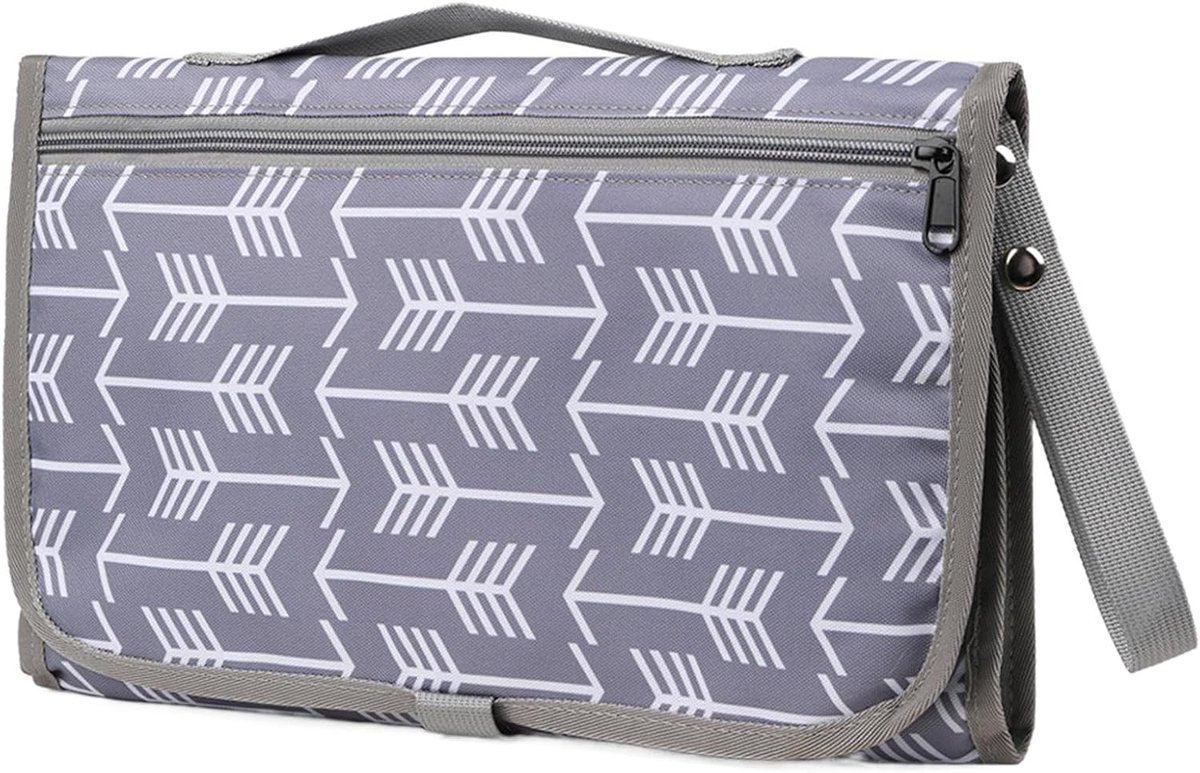 Baby Verschoonmat - Draagbare Mat - Baby Verzorgen - Waterdicht Oxford Stof - 35 x 25 cm - Gestreepte Achtergrond