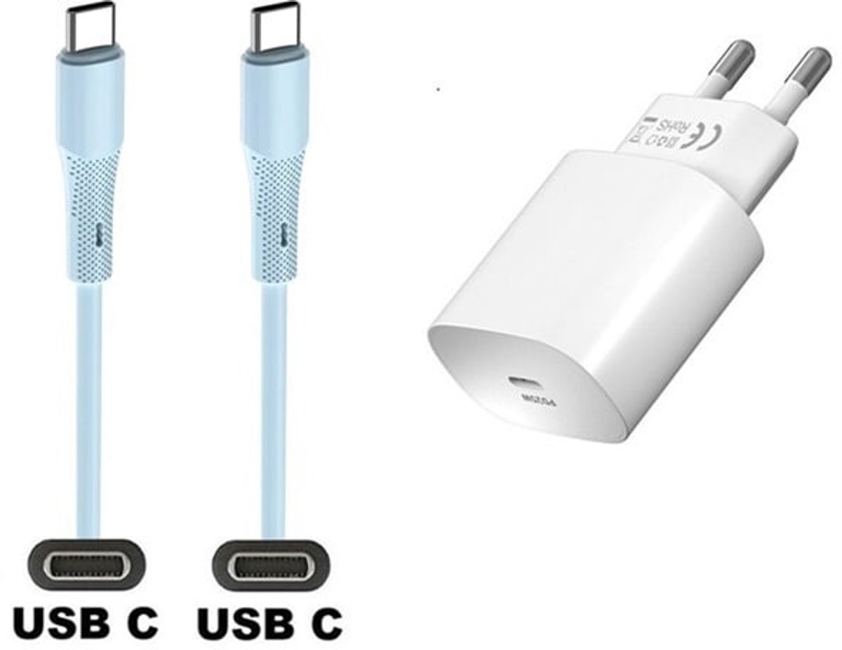 25W super snellader + 1,0m USB C naar C kabel. Universele PD lader. Oplader adapter past op JBL LIVE Flex, LIVE Free NC Plus, Tuner 2, Tuner XL, Endurance Race, Tune 700BT / 710BT / 720BT / Buds