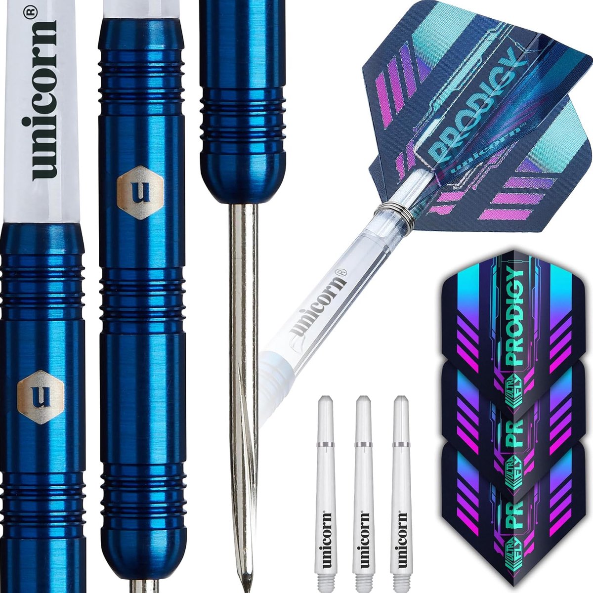 Dartpijlen Set - Tungsten Darts - Precisie Werpen - 95% Tungsten - 26 gram - Marineblauw