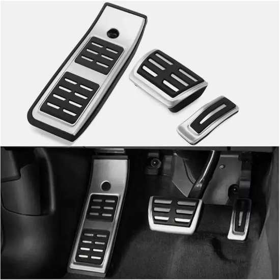 Pedaalhoezen Auto - Voetsteun Pedalen - Verbeteren Rijervaring - Antislip Aluminium - Set van 2 - Zilver — afbeelding 4
