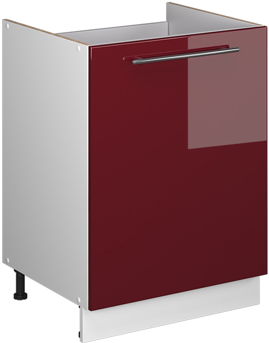Vicco Wastafelkast Fame-Line, Bordeauxrode hoogglans/Wit, 60 cm